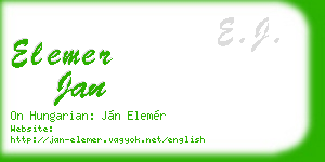 elemer jan business card