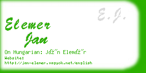 elemer jan business card